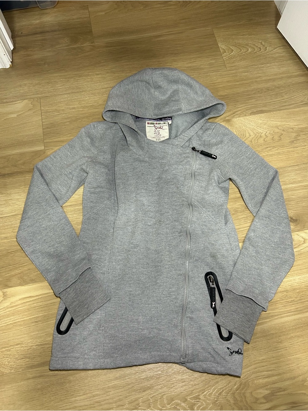 Triple Five Soul Girls Gray Hooded Zip Jacket